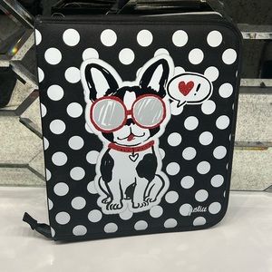 Justice NWOT bulldog binder!!!